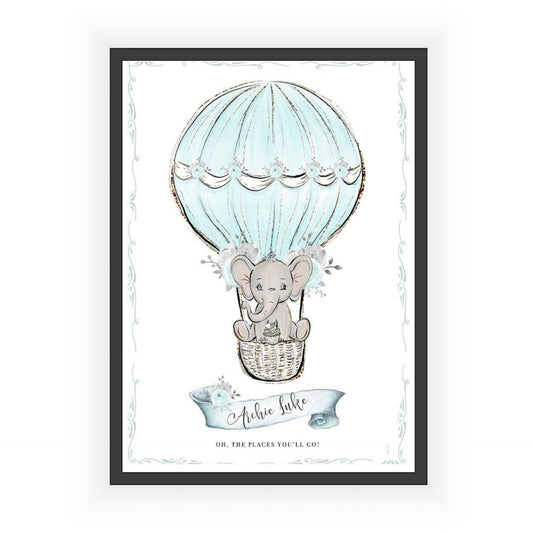 Personalised Blue Hot Air Balloon