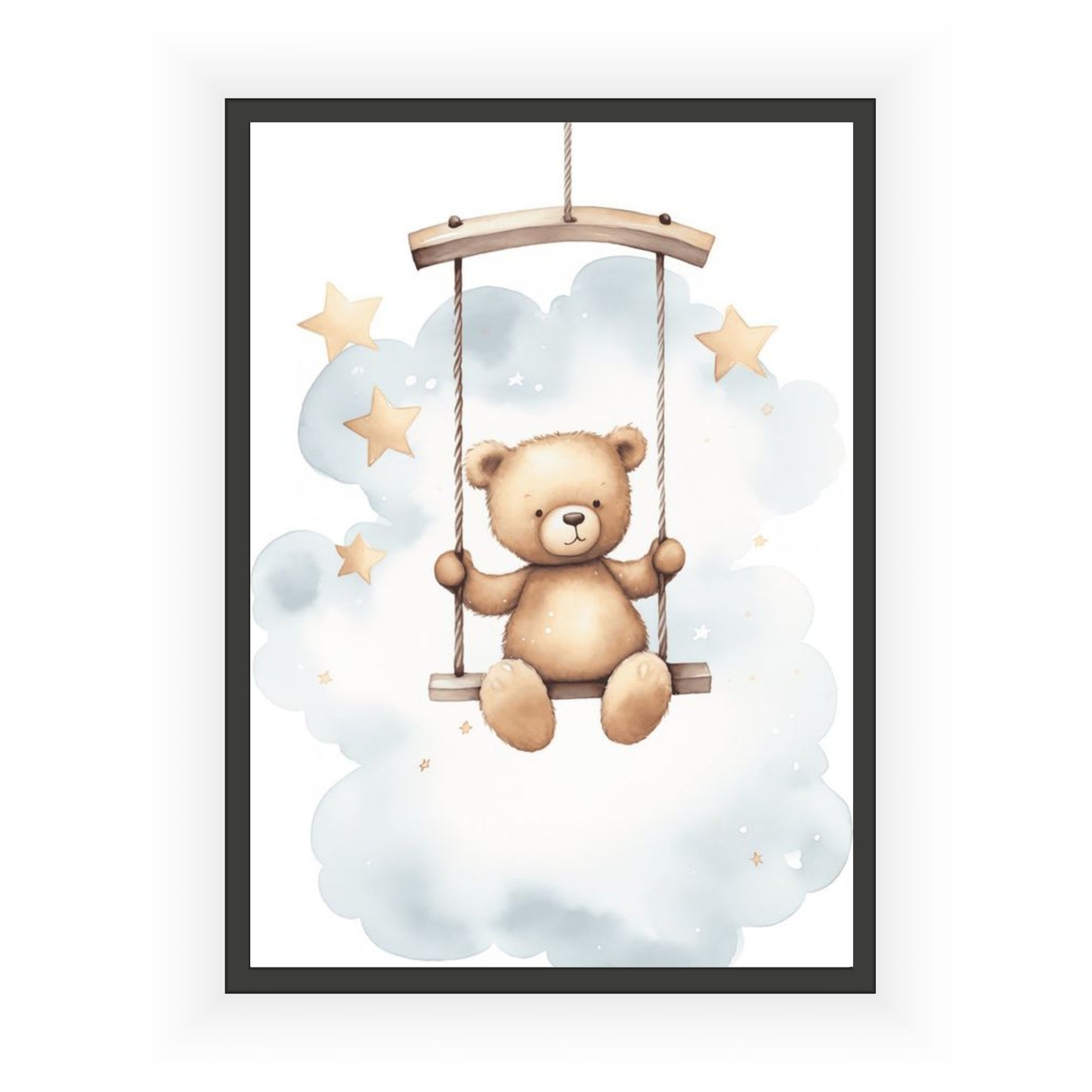 Teddy on Swing Print